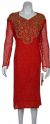 Main image of Sequin Beaded Floral Print Tea Length Dress